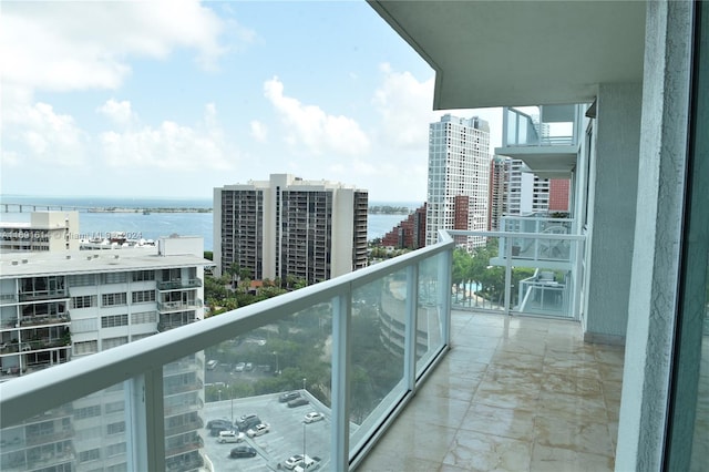 balcony with a water view