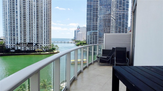 balcony with a water view