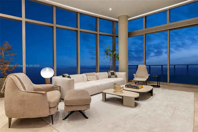 interior space featuring floor to ceiling windows