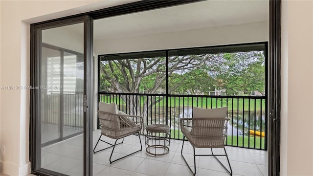 balcony with a water view