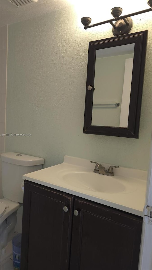 bathroom with toilet and vanity