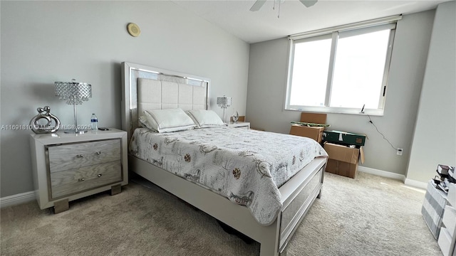 bedroom with carpet and ceiling fan