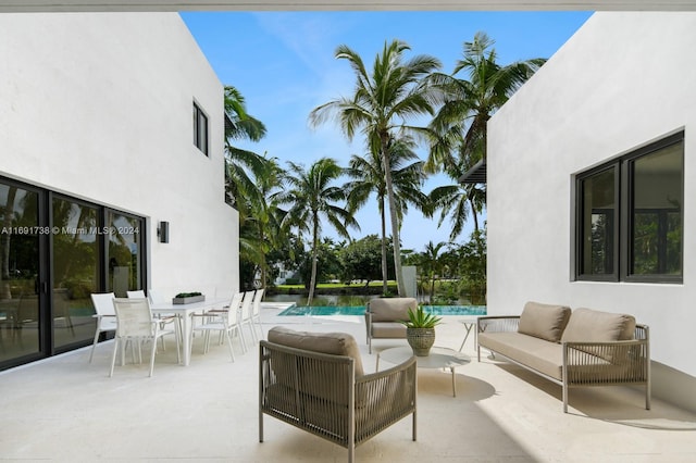 view of patio featuring outdoor lounge area