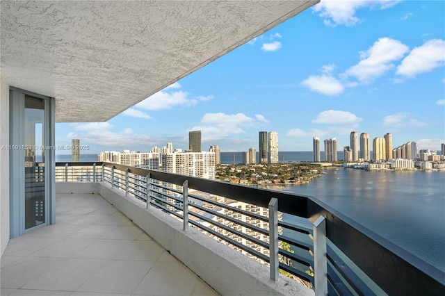 balcony with a water view