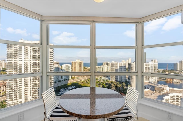 sunroom with plenty of natural light