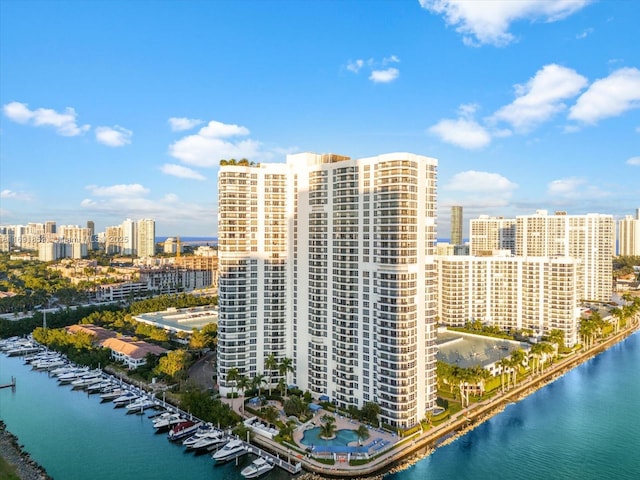 view of property with a water view