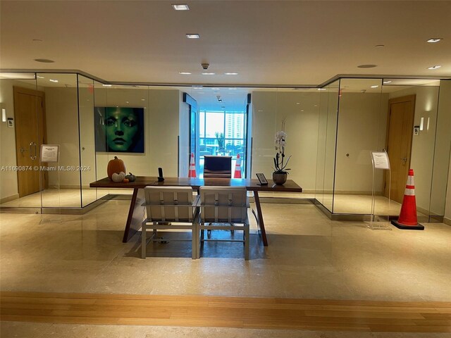 dining room with light hardwood / wood-style flooring