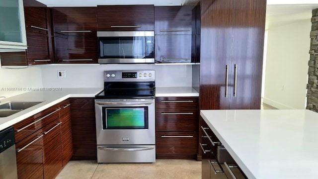 kitchen with stainless steel appliances and sink