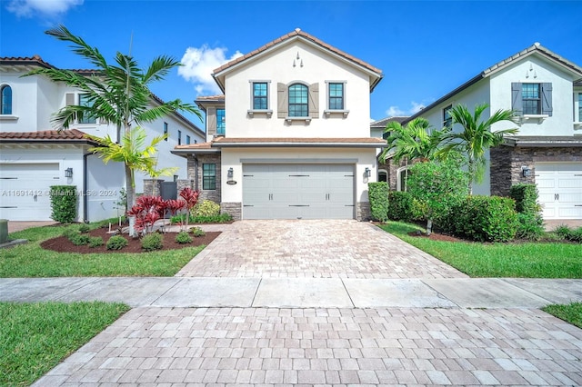 view of front of house with a garage