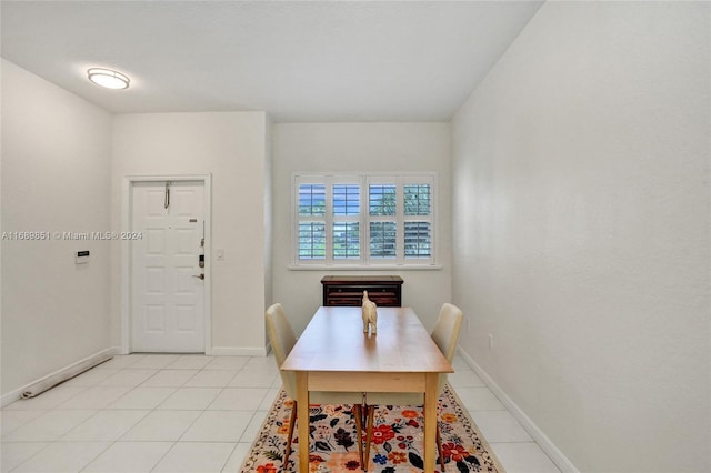 view of tiled dining space