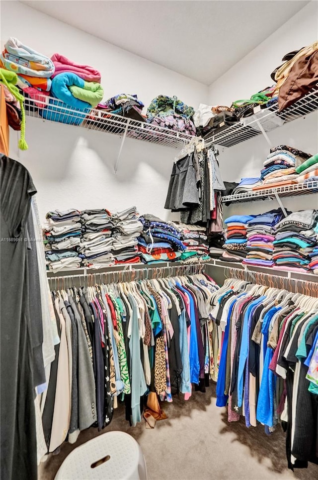 spacious closet with carpet flooring