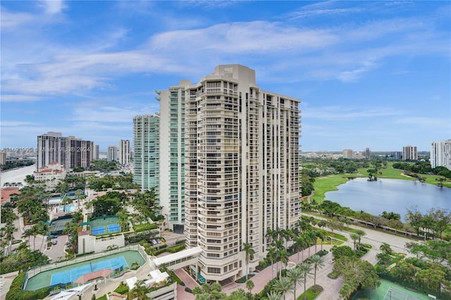 view of property with a water view