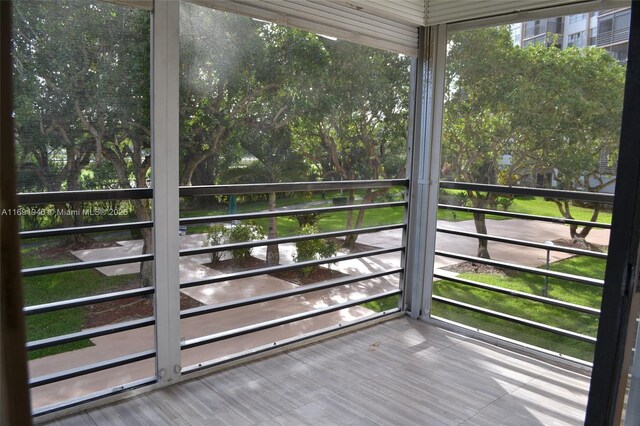 view of unfurnished sunroom