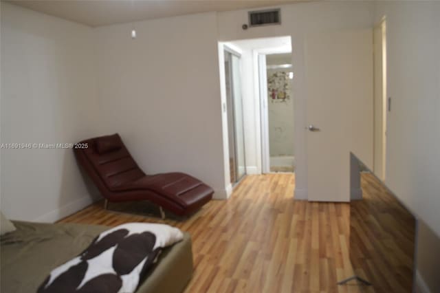 interior space with light hardwood / wood-style floors