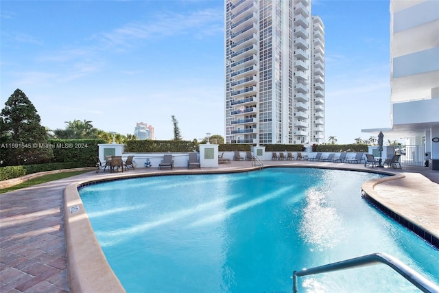 view of pool with a patio area