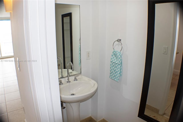 bathroom featuring tile patterned floors and sink