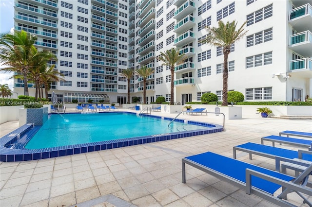 view of pool with a patio