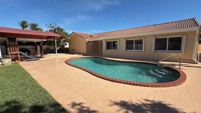 view of pool featuring a patio area