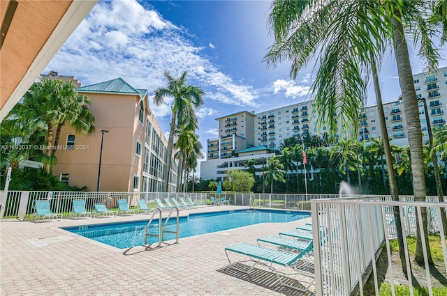 view of pool with a patio area