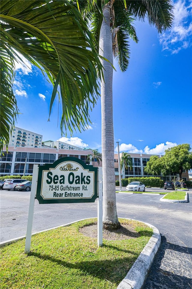 view of community sign