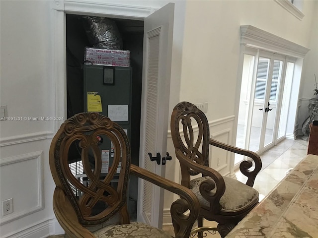 interior space with french doors