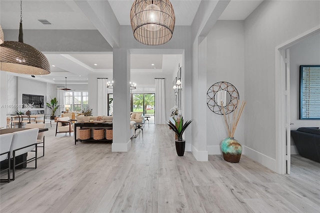 foyer featuring light hardwood / wood-style floors