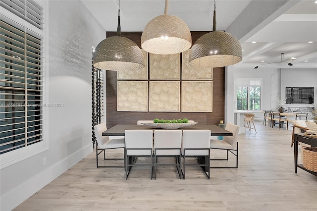 dining room featuring light hardwood / wood-style flooring