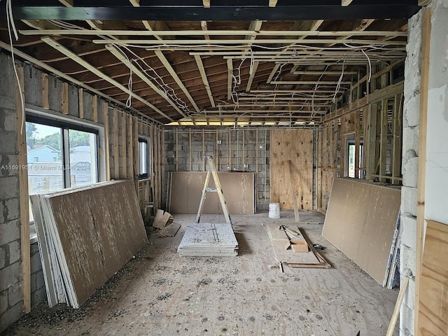 misc room featuring vaulted ceiling