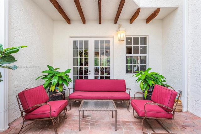 view of patio with french doors