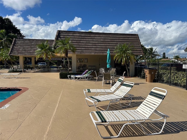 view of pool featuring a patio area