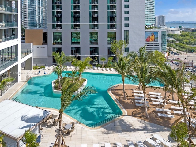 view of pool with a patio area