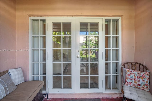 exterior space featuring french doors