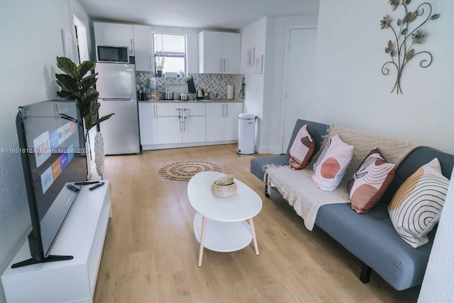 living room featuring light hardwood / wood-style floors