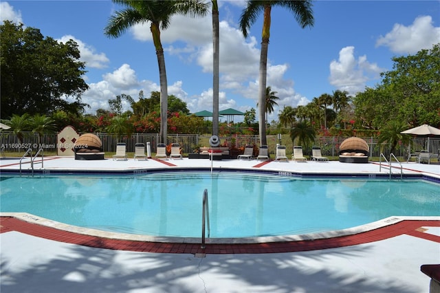 view of pool with a patio