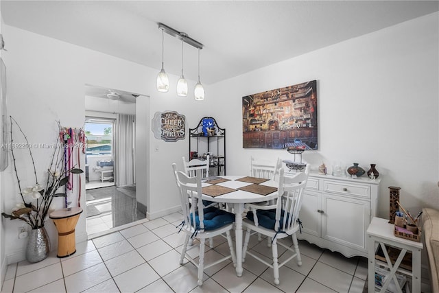 view of tiled dining area