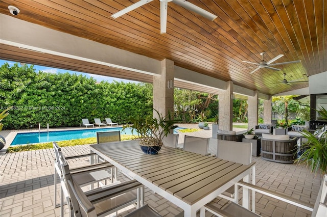 view of patio with ceiling fan