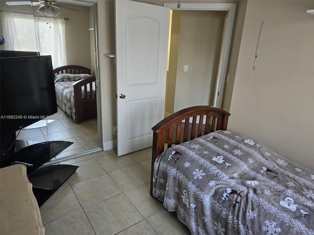 bedroom featuring tile patterned flooring