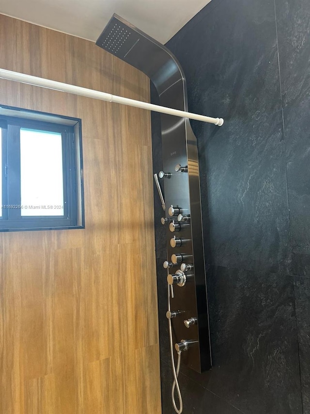 bathroom with a shower