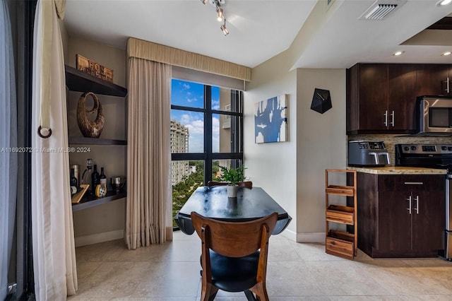 view of tiled dining space