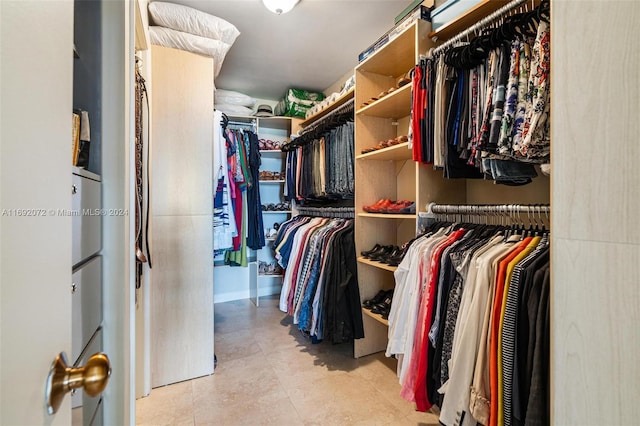 view of walk in closet