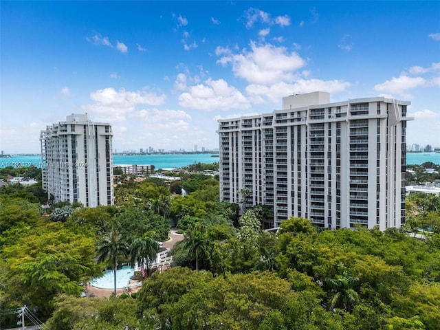 view of property with a water view