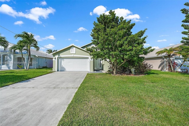 view of front of home with a front yard