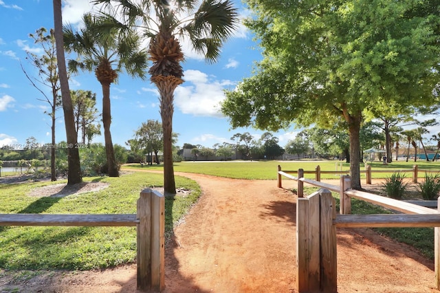 exterior space with a yard