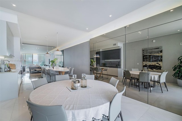 view of tiled dining space