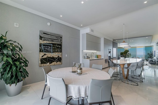 16901 Collins Ave Unit 1503, Sunny Isles Beach, FL 33160 - dining space featuring recessed lighting and light marble finish flooring