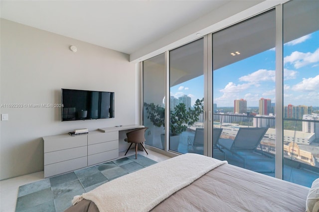 16901 Collins Ave Unit 1503, Sunny Isles Beach, FL 33160 - bedroom with access to exterior, floor to ceiling windows, and a desk