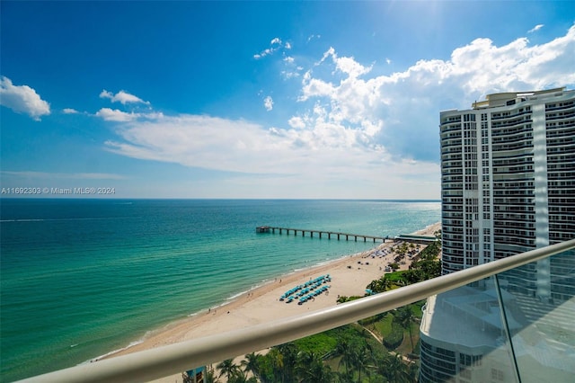 property view of water with a view of the beach