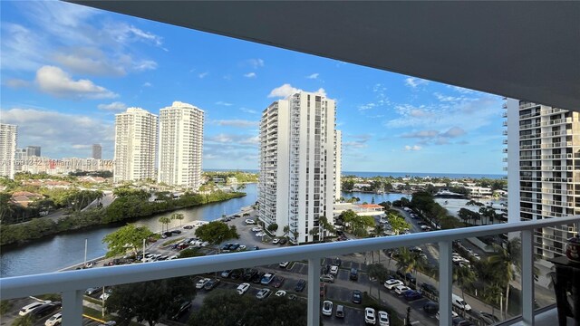 3731 N Country Club Dr Unit 1121, Aventura, FL 33180 - balcony featuring a water view and a view of city