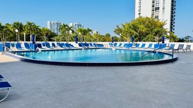 view of pool featuring a patio area