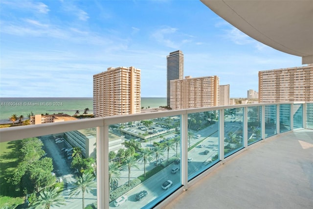 balcony with a water view